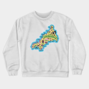 Cornwall Map Crewneck Sweatshirt